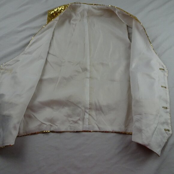 Adult Gold Shiny Sequin Vest Size M - Picture 5 of 11